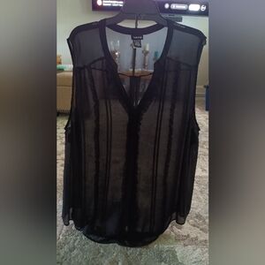 Torrid Sz 4 Women's Sheer Black Top Rich Black Colour,Light Airy Like NewPerfect